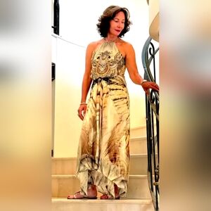 Camilla Silk Embellished Jumpsuit Size 10